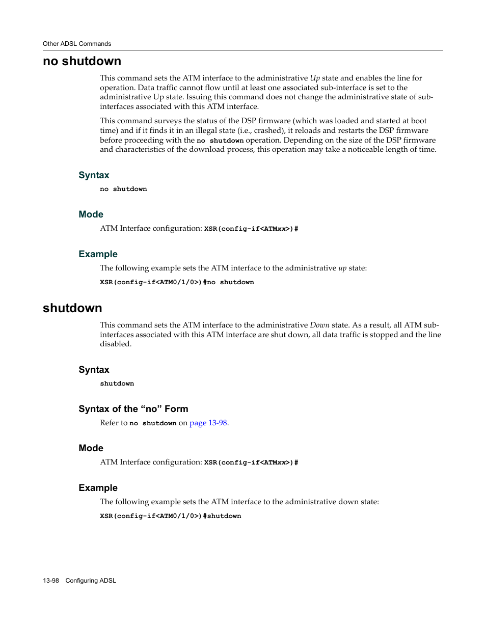 No shutdown, Shutdown | Enterasys Networks X-Pedition XSR CLI User Manual | Page 524 / 684