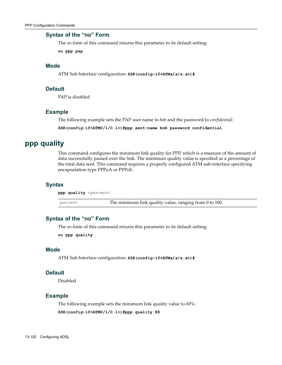 Ppp quality | Enterasys Networks X-Pedition XSR CLI User Manual | Page 528 / 684