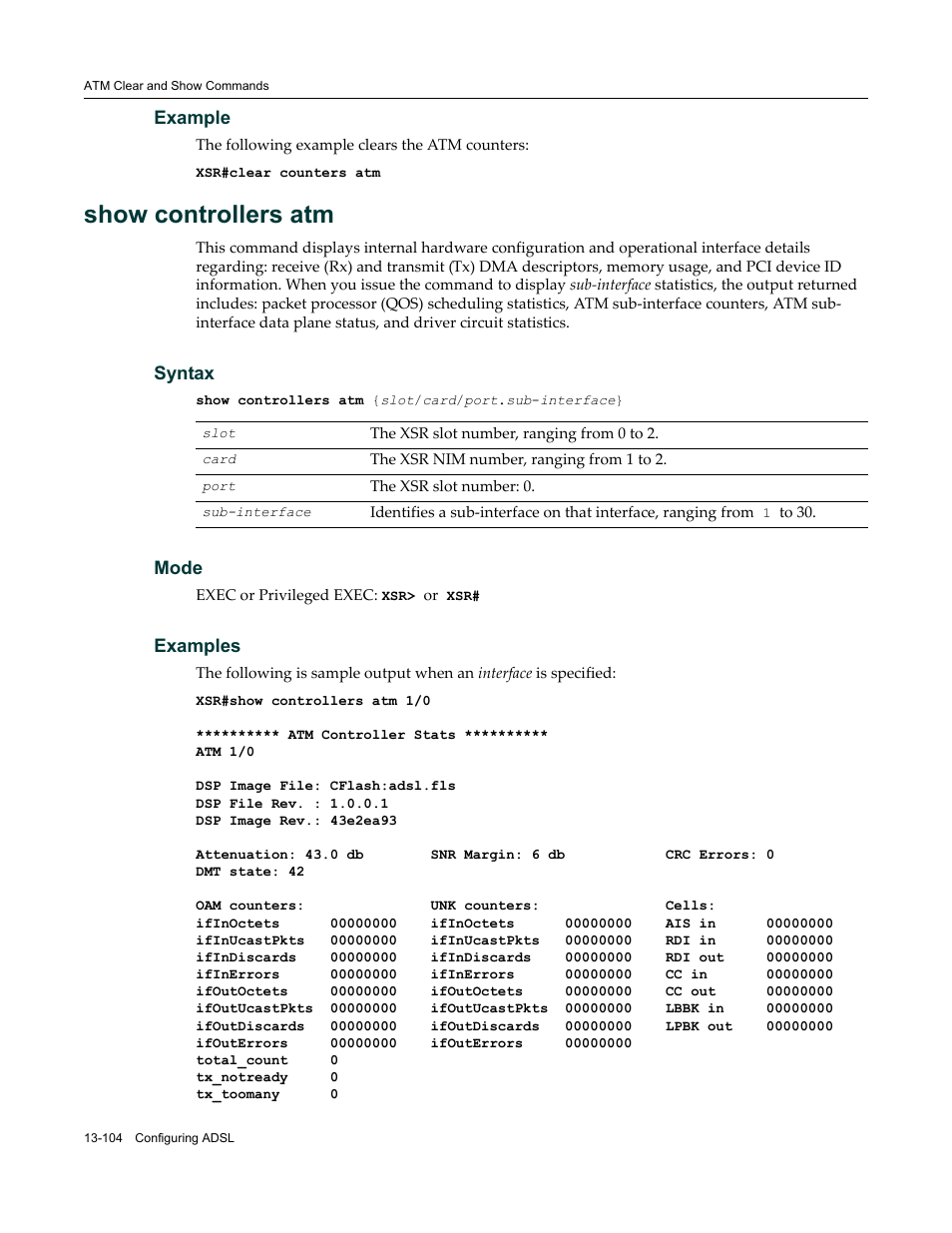 Show controllers atm | Enterasys Networks X-Pedition XSR CLI User Manual | Page 530 / 684