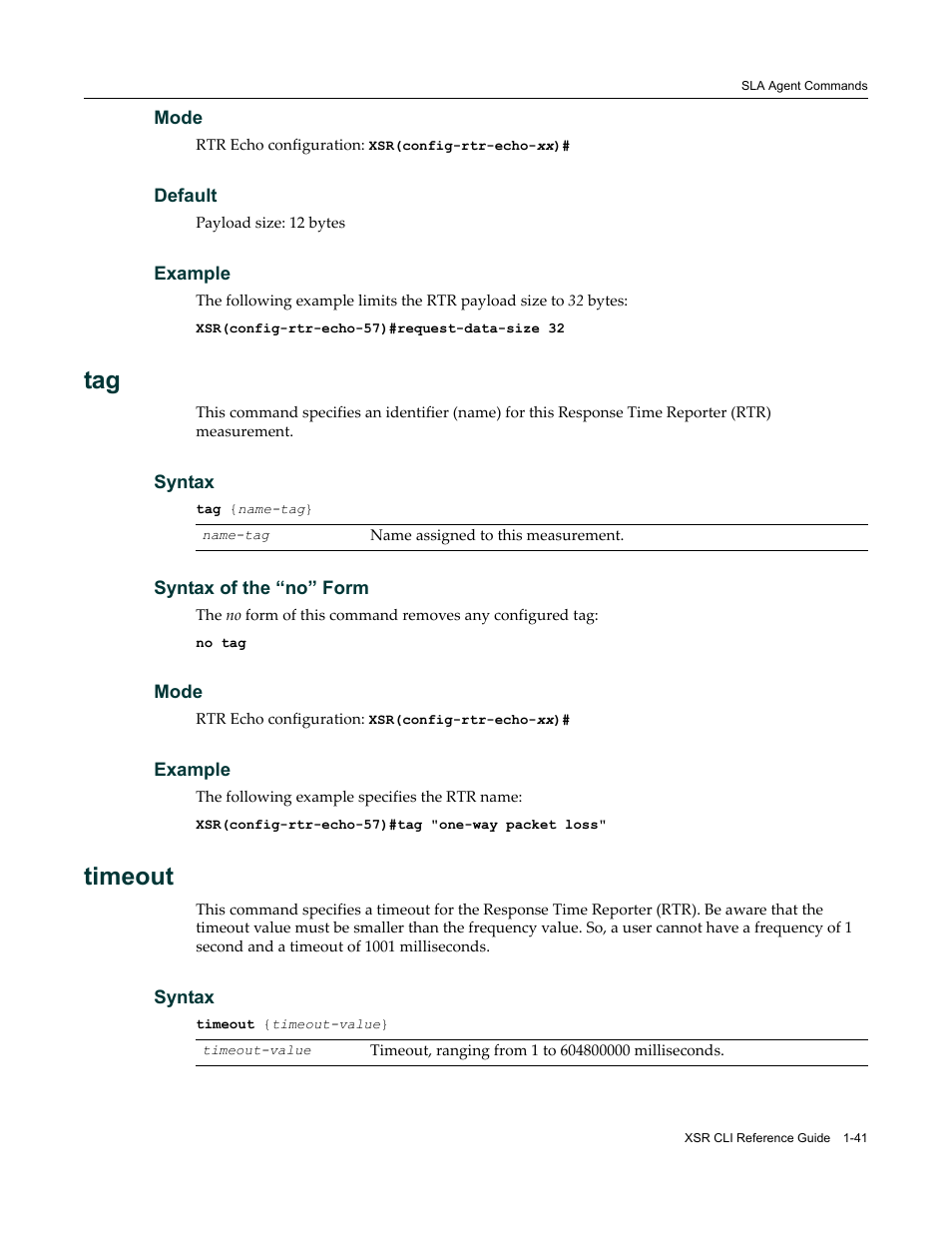Timeout | Enterasys Networks X-Pedition XSR CLI User Manual | Page 55 / 684