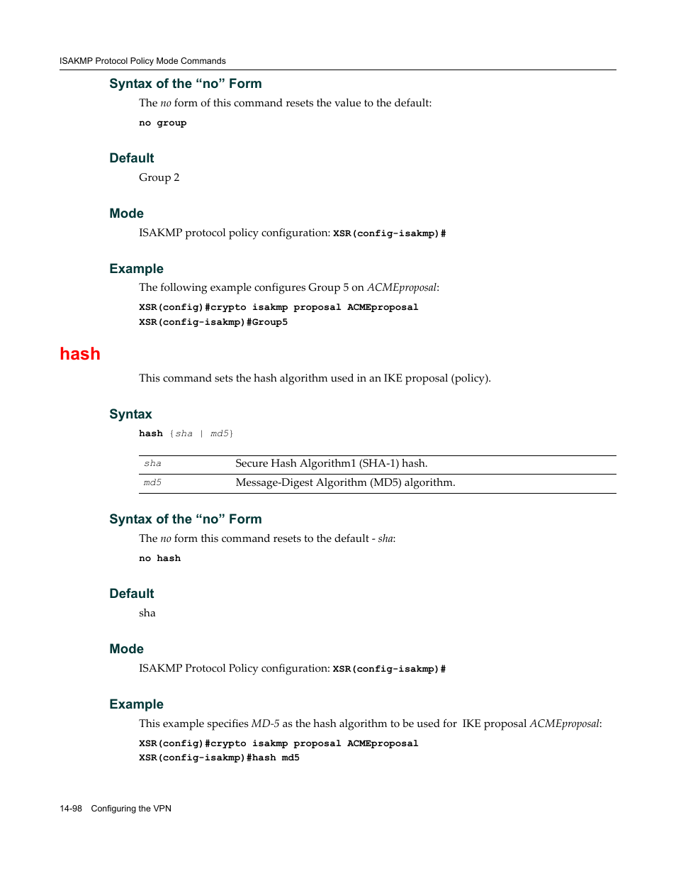 Hash | Enterasys Networks X-Pedition XSR CLI User Manual | Page 552 / 684