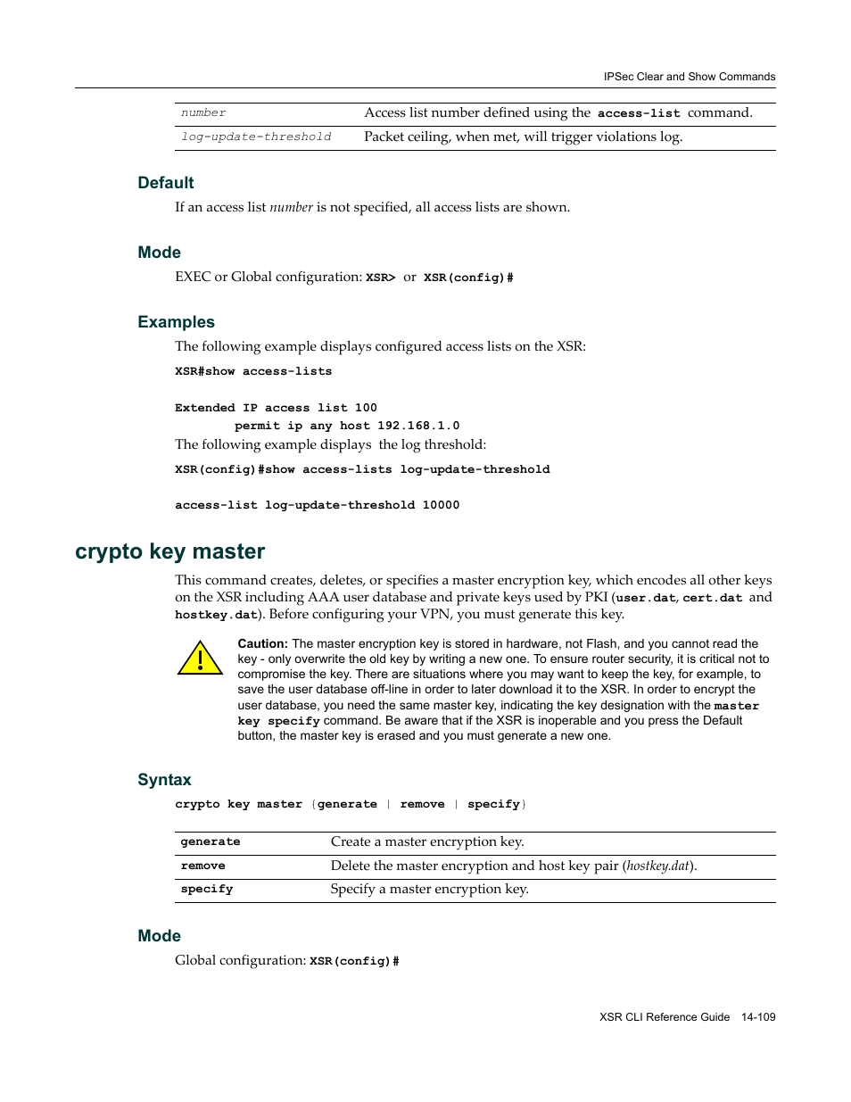 Crypto key master | Enterasys Networks X-Pedition XSR CLI User Manual | Page 563 / 684