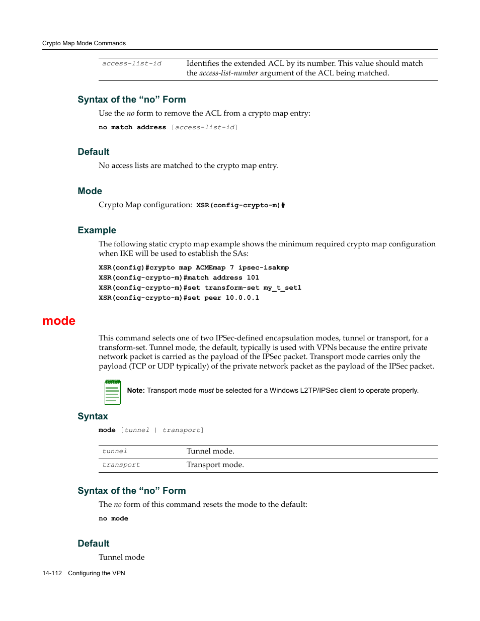 Mode | Enterasys Networks X-Pedition XSR CLI User Manual | Page 566 / 684