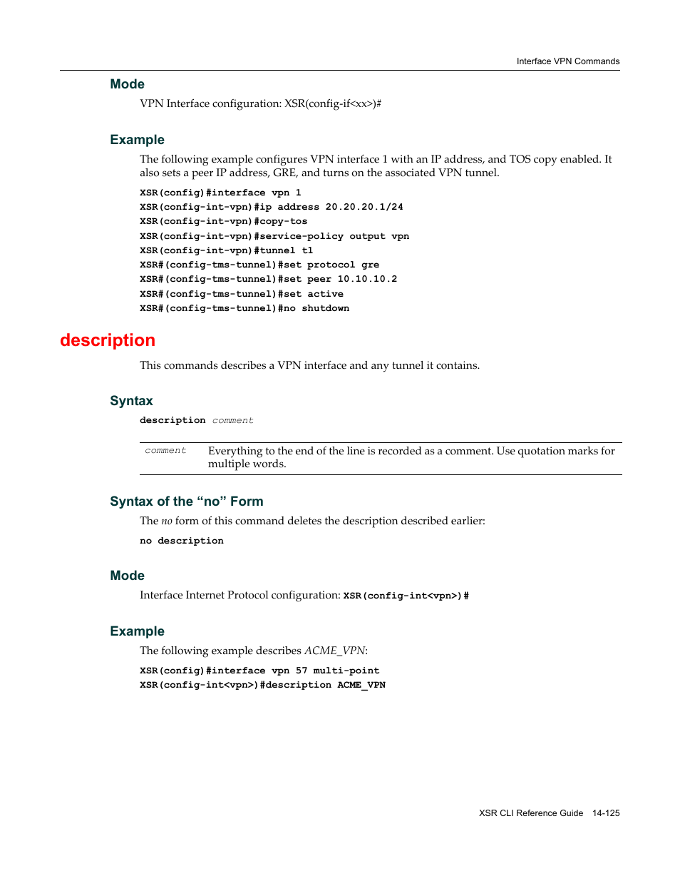 Description | Enterasys Networks X-Pedition XSR CLI User Manual | Page 579 / 684