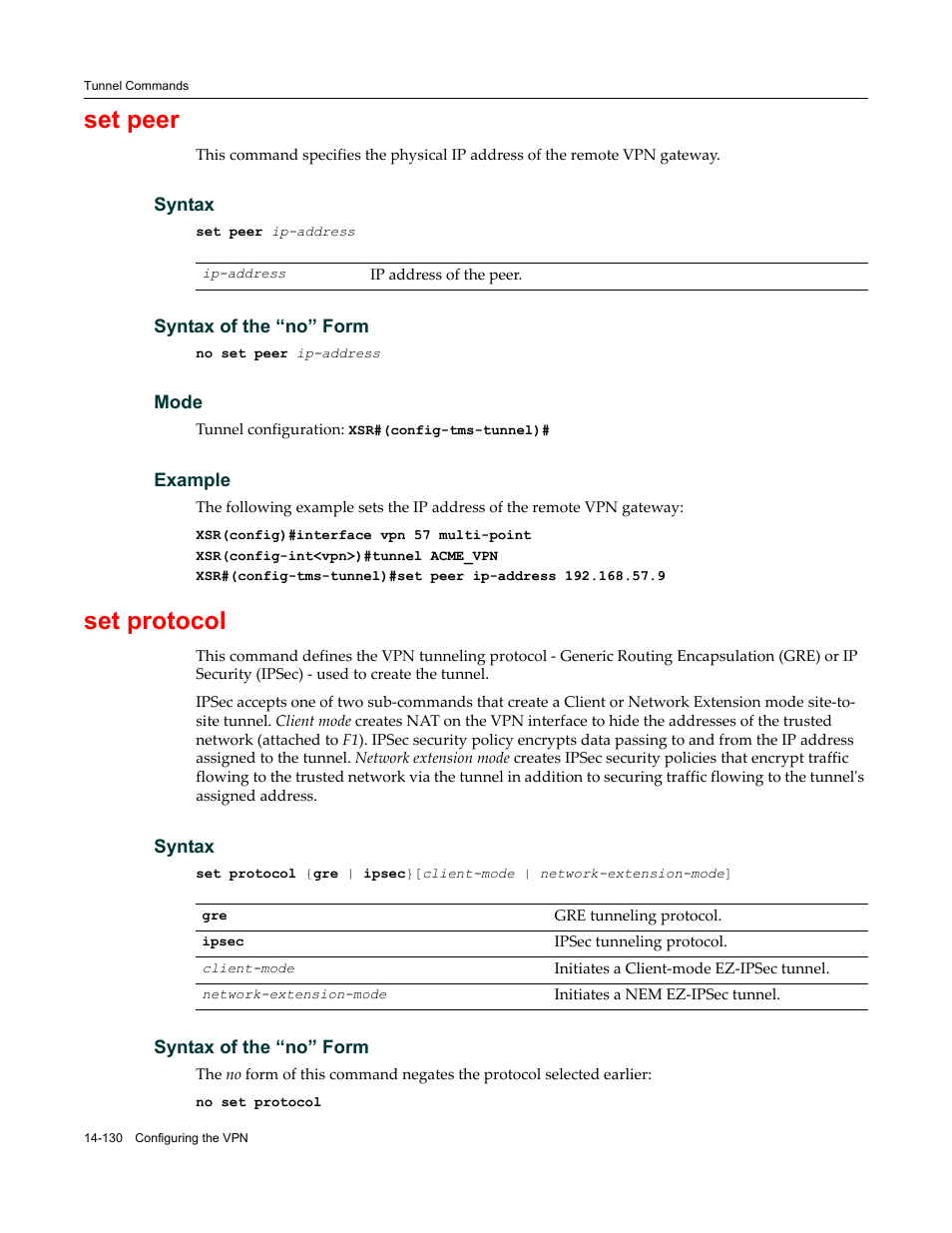 Set peer, Set protocol | Enterasys Networks X-Pedition XSR CLI User Manual | Page 584 / 684