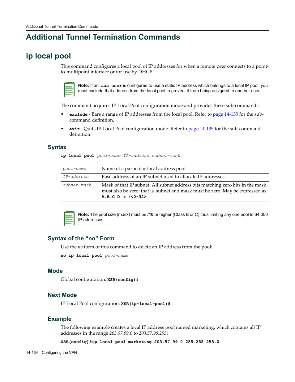 Additional tunnel termination commands, Additional tunnel termination commands -134 | Enterasys Networks X-Pedition XSR CLI User Manual | Page 588 / 684