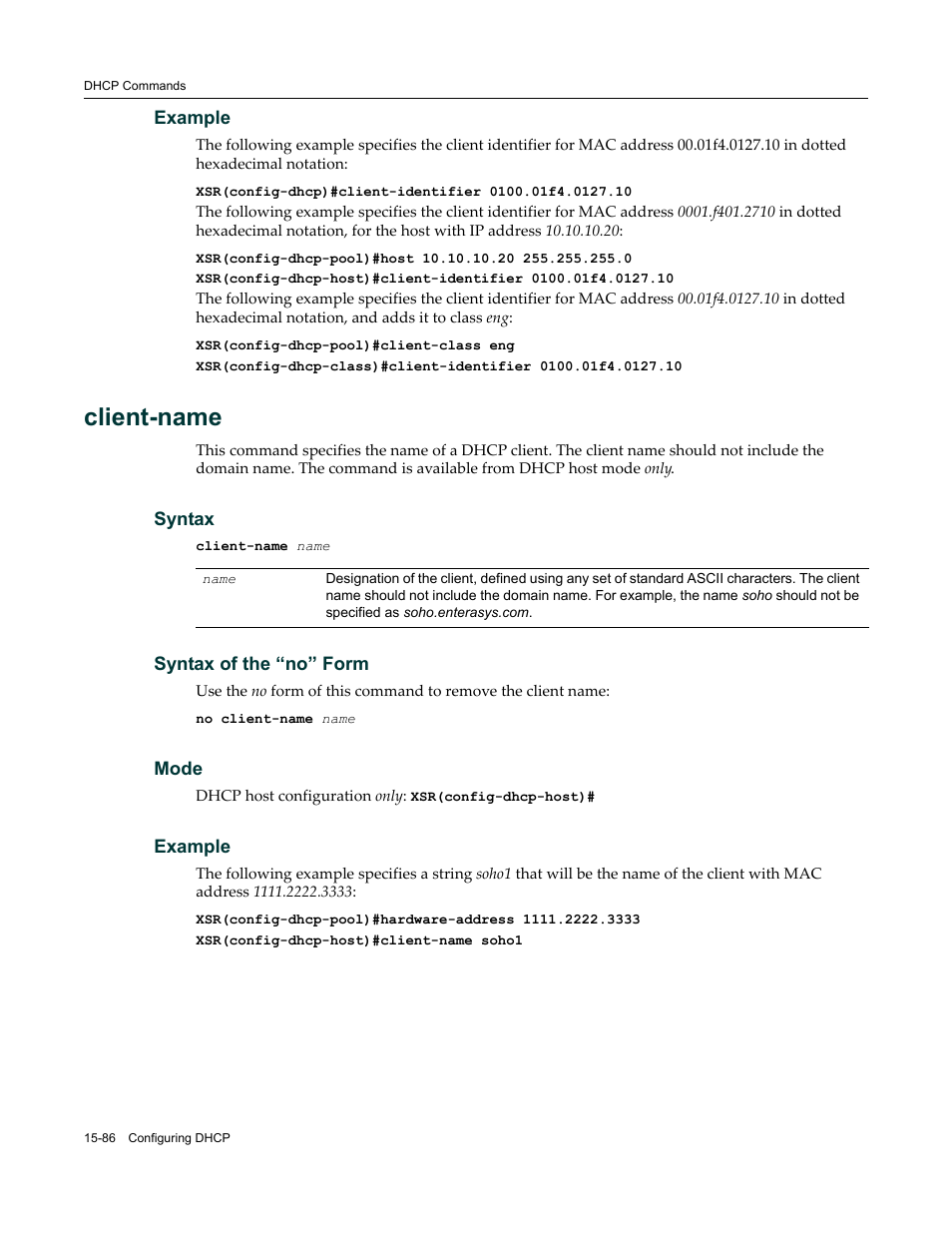 Client-name | Enterasys Networks X-Pedition XSR CLI User Manual | Page 596 / 684