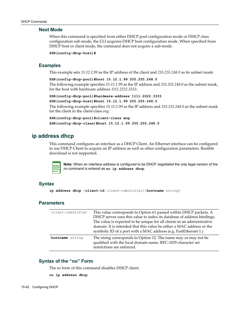 Ip address dhcp, Ip address dhcp -92 | Enterasys Networks X-Pedition XSR CLI User Manual | Page 602 / 684