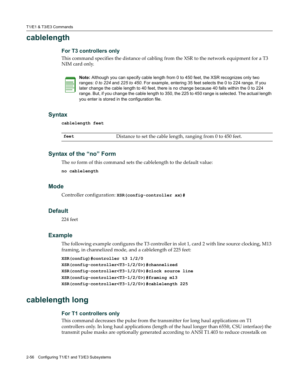 Cablelength, Cablelength long | Enterasys Networks X-Pedition XSR CLI User Manual | Page 62 / 684