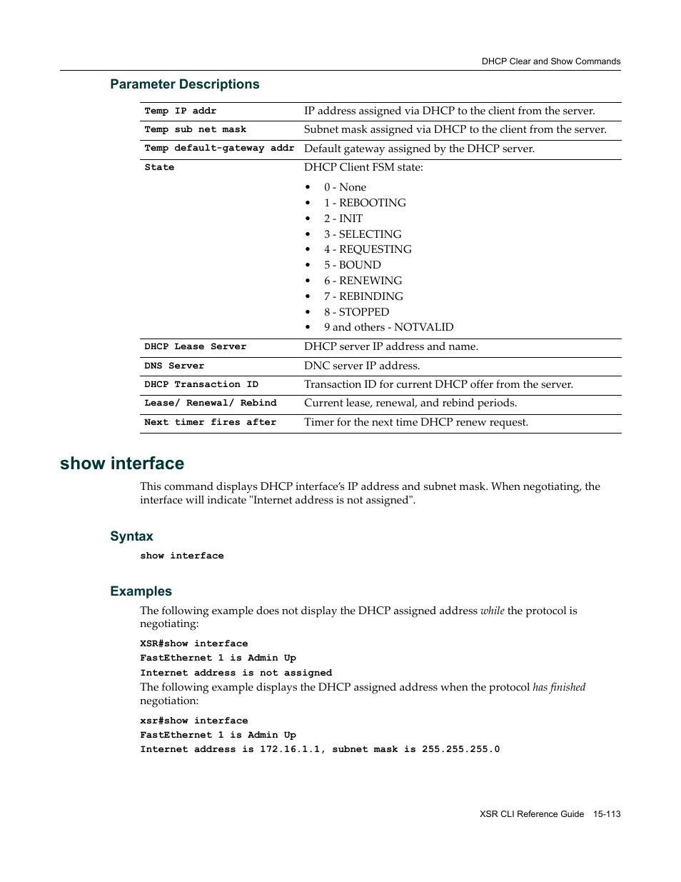 Show interface | Enterasys Networks X-Pedition XSR CLI User Manual | Page 623 / 684