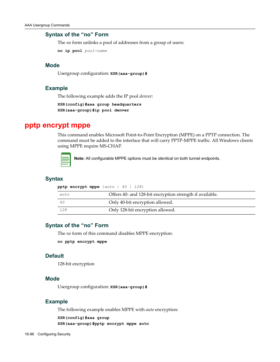 Pptp encrypt mppe | Enterasys Networks X-Pedition XSR CLI User Manual | Page 640 / 684