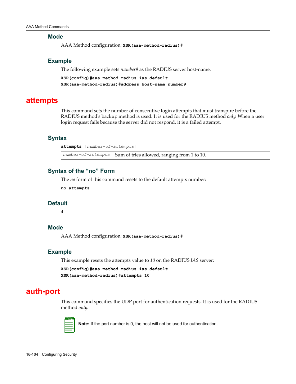 Attempts, Auth-port | Enterasys Networks X-Pedition XSR CLI User Manual | Page 648 / 684