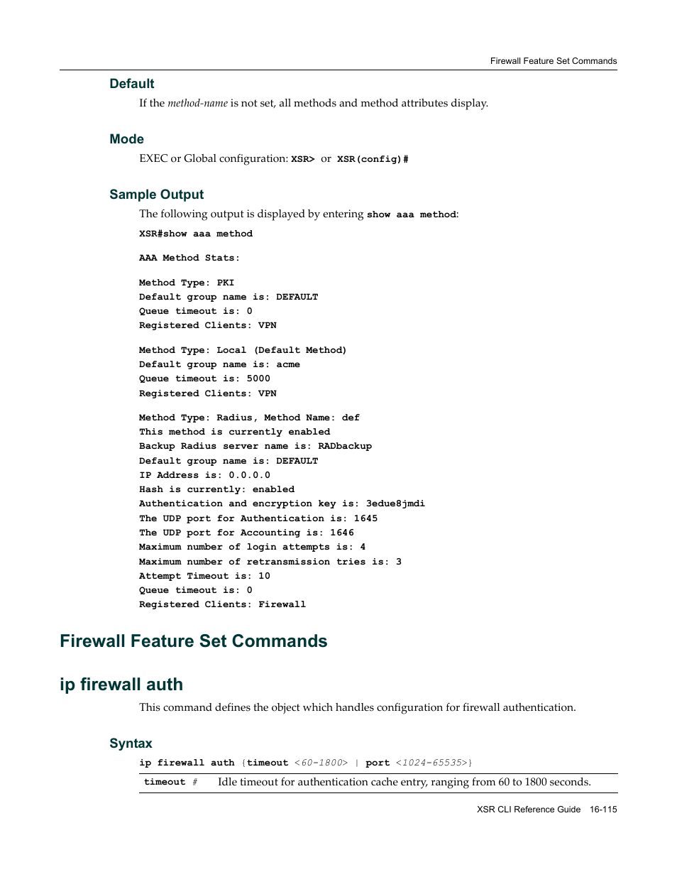 Firewall feature set commands, Firewall feature set commands -115, Firewall feature set commands ip firewall auth | Enterasys Networks X-Pedition XSR CLI User Manual | Page 659 / 684