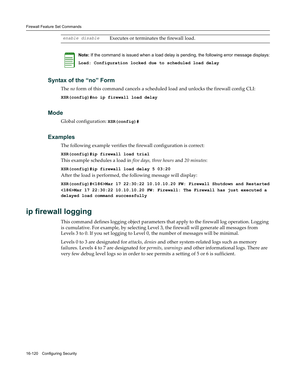 Ip firewall logging | Enterasys Networks X-Pedition XSR CLI User Manual | Page 664 / 684