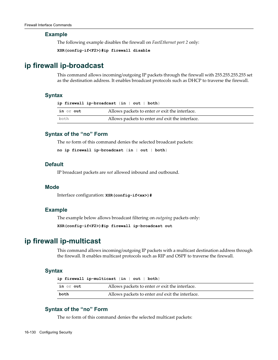 Ip firewall ip-broadcast, Ip firewall ip-multicast | Enterasys Networks X-Pedition XSR CLI User Manual | Page 674 / 684