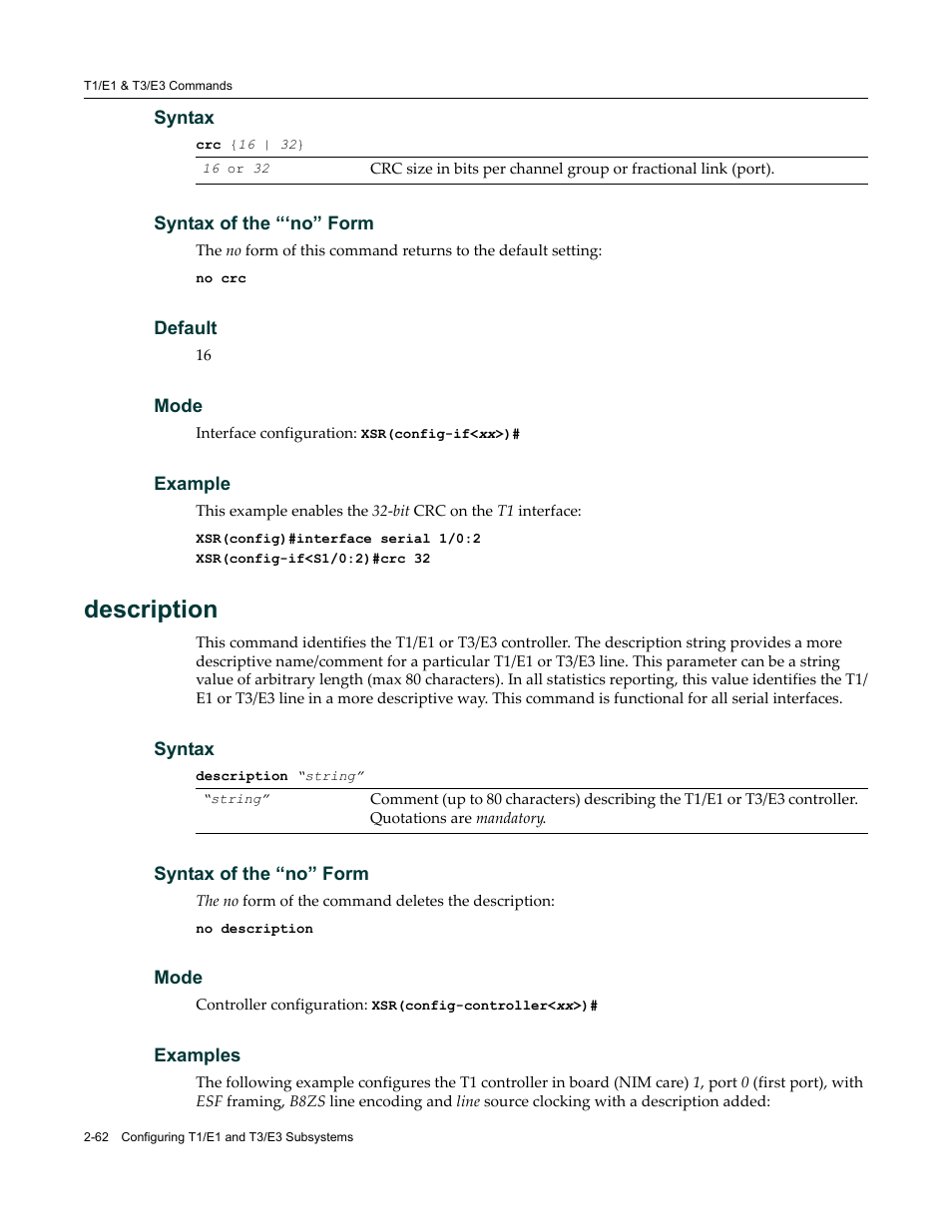 Description | Enterasys Networks X-Pedition XSR CLI User Manual | Page 68 / 684