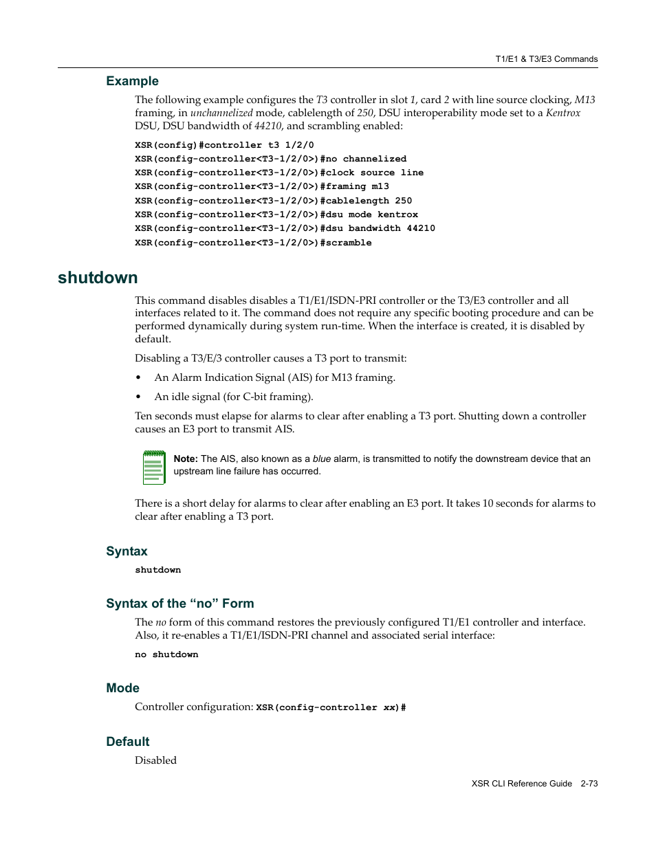 Shutdown | Enterasys Networks X-Pedition XSR CLI User Manual | Page 79 / 684