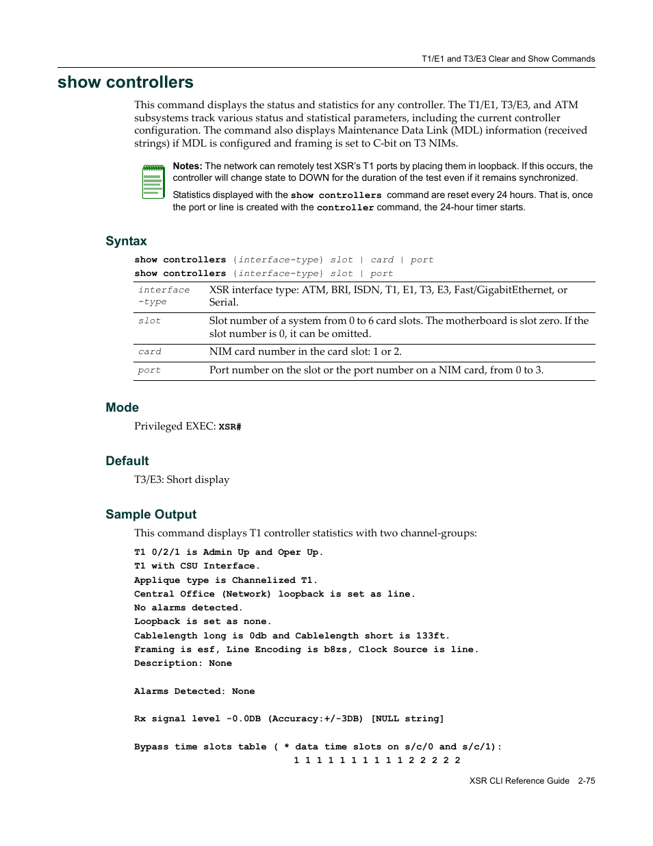 Show controllers | Enterasys Networks X-Pedition XSR CLI User Manual | Page 81 / 684