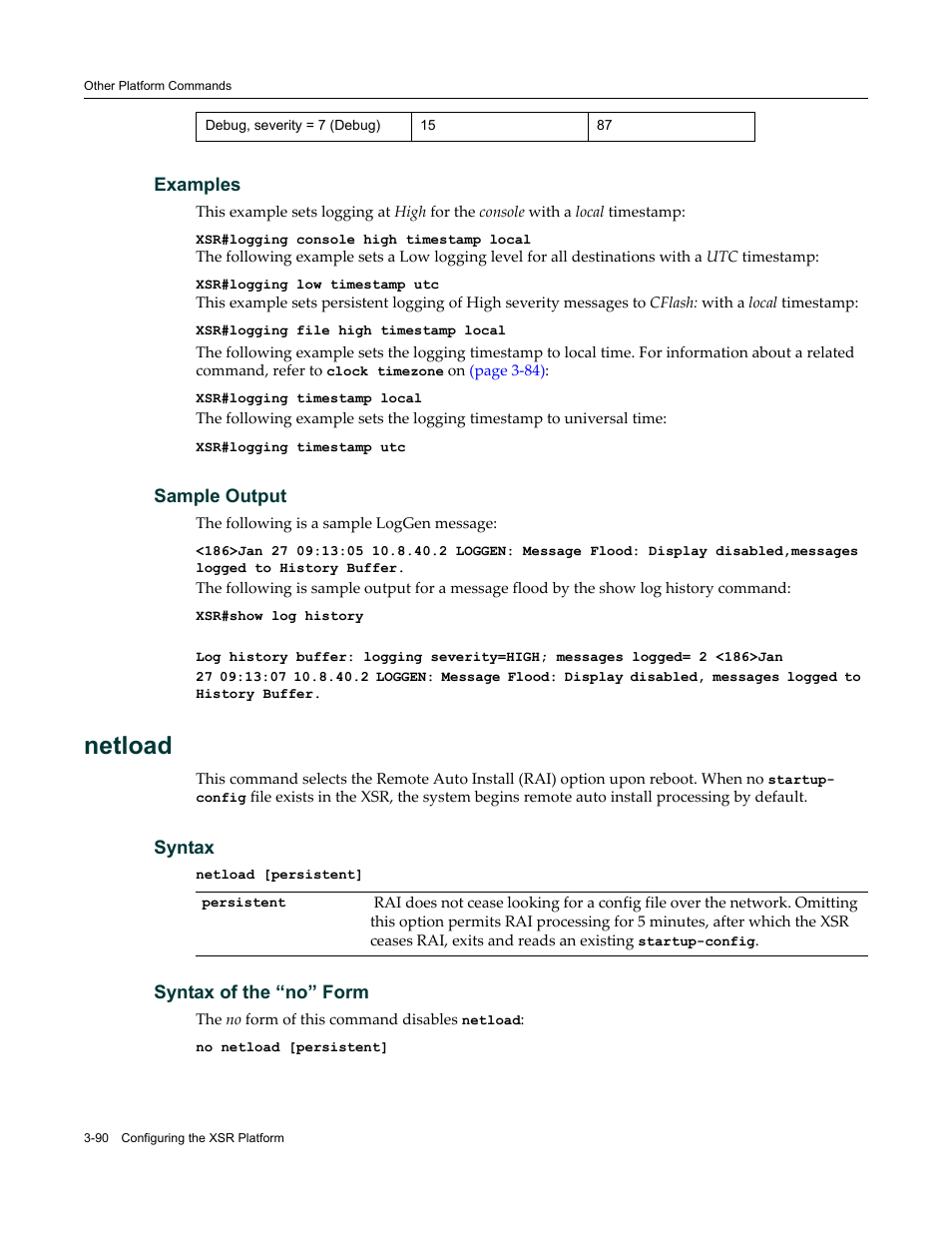 Netload | Enterasys Networks X-Pedition XSR CLI User Manual | Page 96 / 684