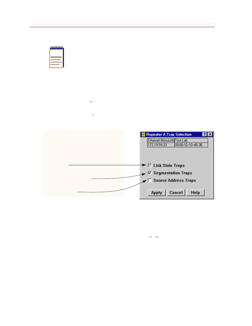 Accessing the trap selection windows, Accessing the trap selection windows -20 | Enterasys Networks 2000 User Manual | Page 148 / 188