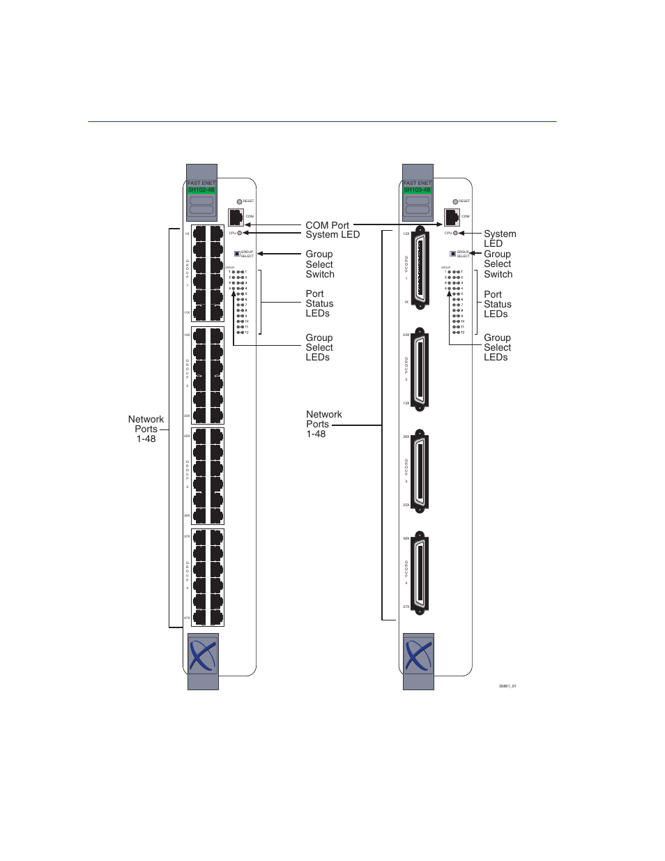 1 the 5h102-48 and 5h103-48 modules -2, Figure 1-1 | Enterasys Networks 5H102-48 User Manual | Page 18 / 52