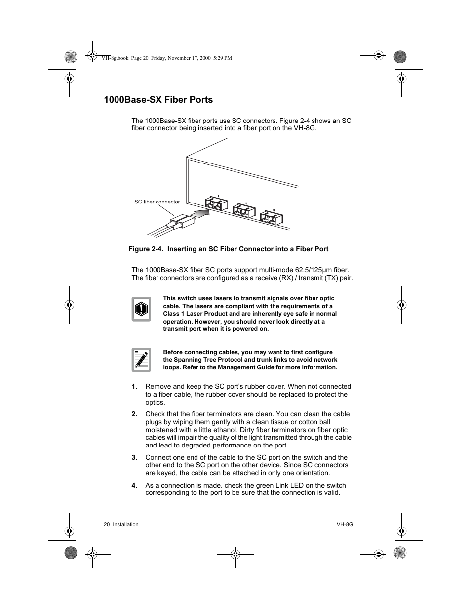 1000base-sx fiber ports | Enterasys Networks Enterasys Vertical Horizon VH-8G User Manual | Page 34 / 48