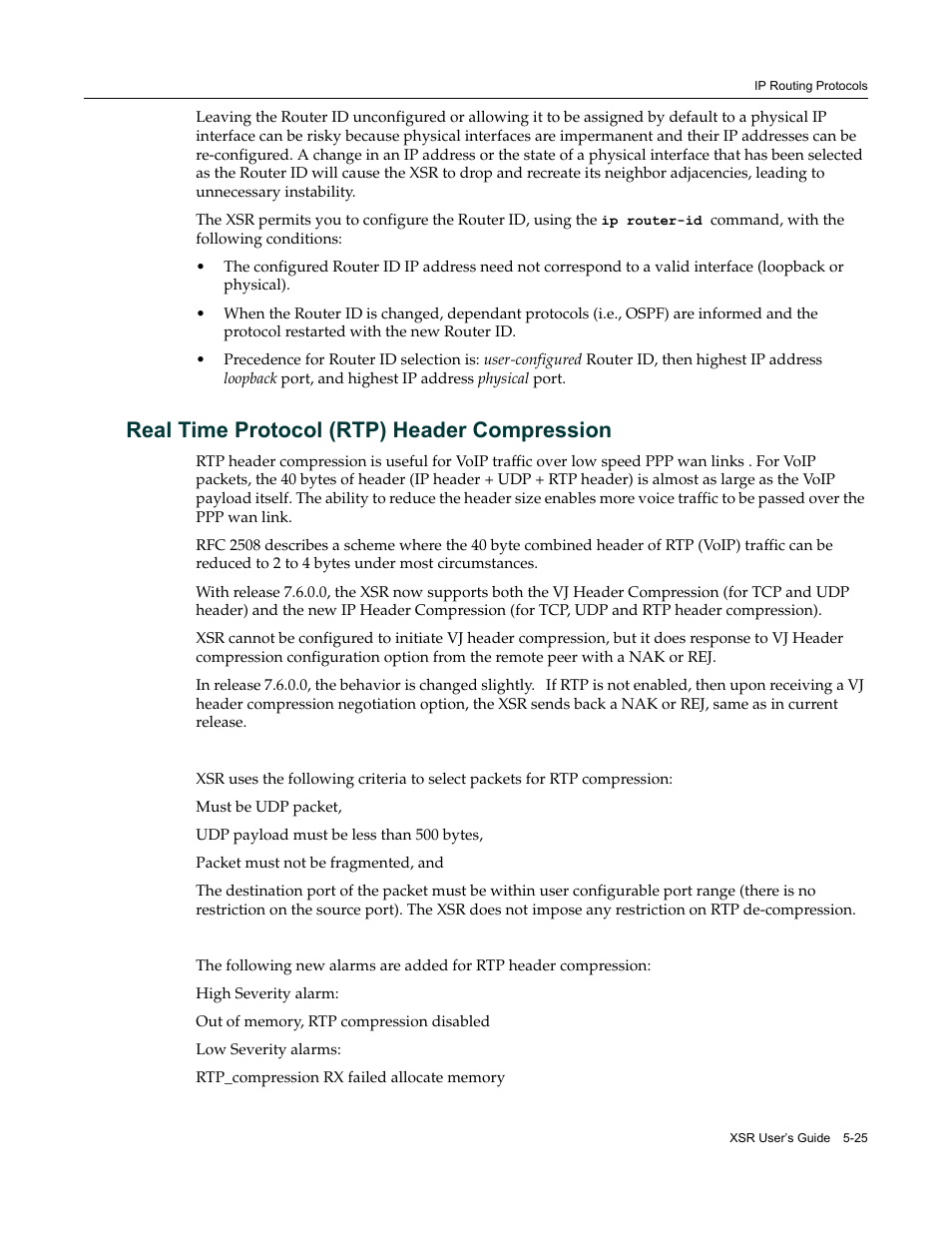 Real time protocol (rtp) header compression, Real time protocol (rtp) header compression -25 | Enterasys Networks Security Router X-PeditionTM User Manual | Page 127 / 466
