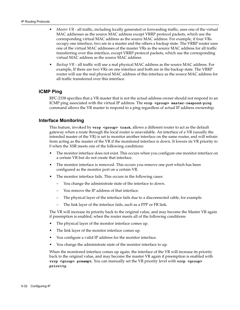 Icmp ping, Interface monitoring, Icmp ping -32 interface monitoring -32 | Enterasys Networks Security Router X-PeditionTM User Manual | Page 134 / 466