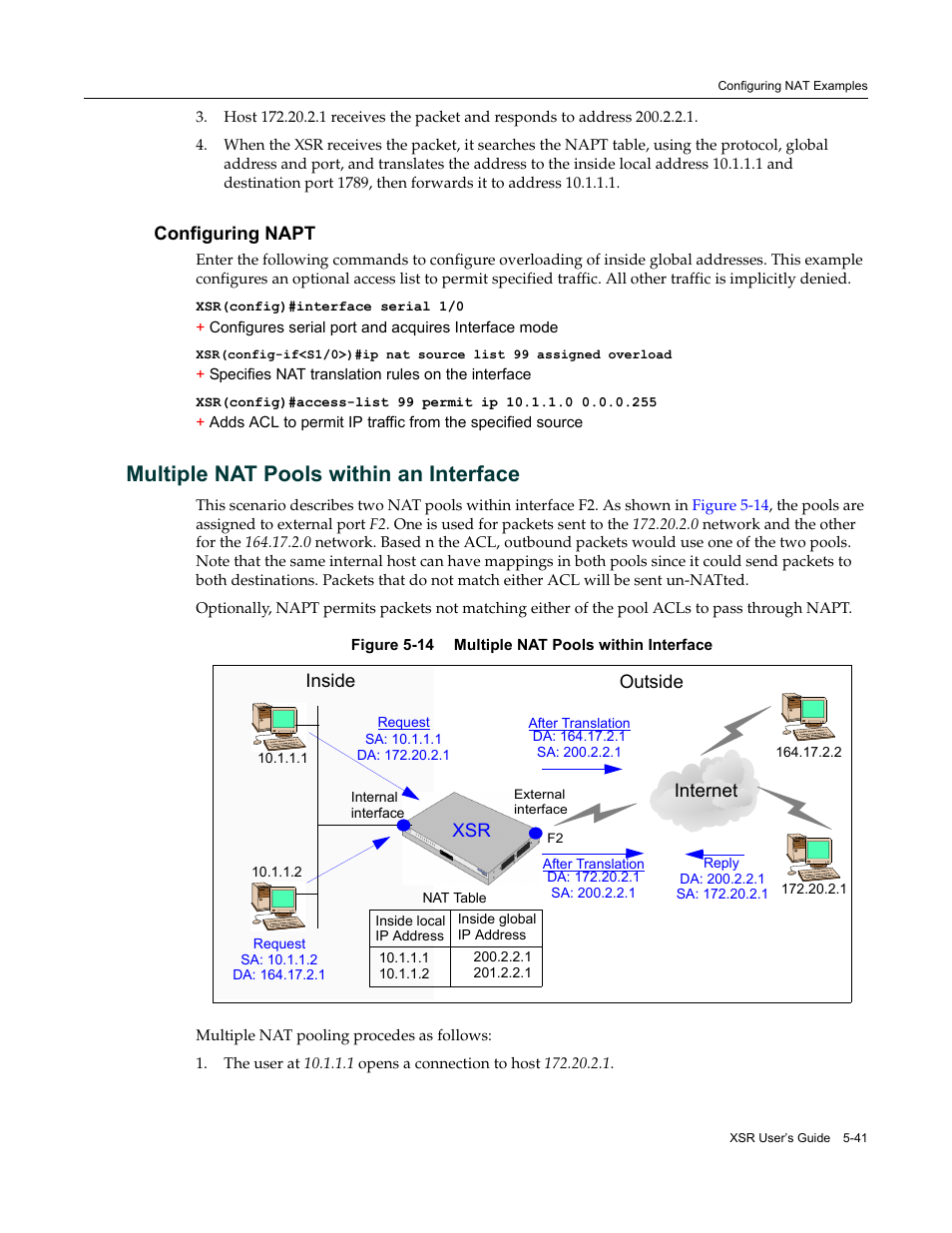 Configuring napt, Multiple nat pools within an interface, Configuring napt -41 | Multiple nat pools within an interface -41 | Enterasys Networks Security Router X-PeditionTM User Manual | Page 143 / 466