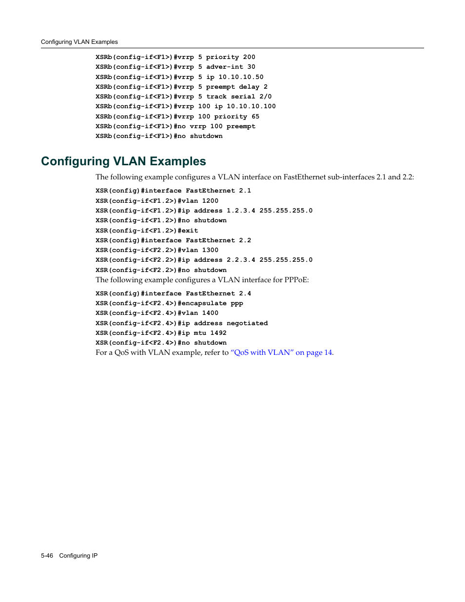 Configuring vlan examples, Configuring vlan examples -46, R to | Enterasys Networks Security Router X-PeditionTM User Manual | Page 148 / 466