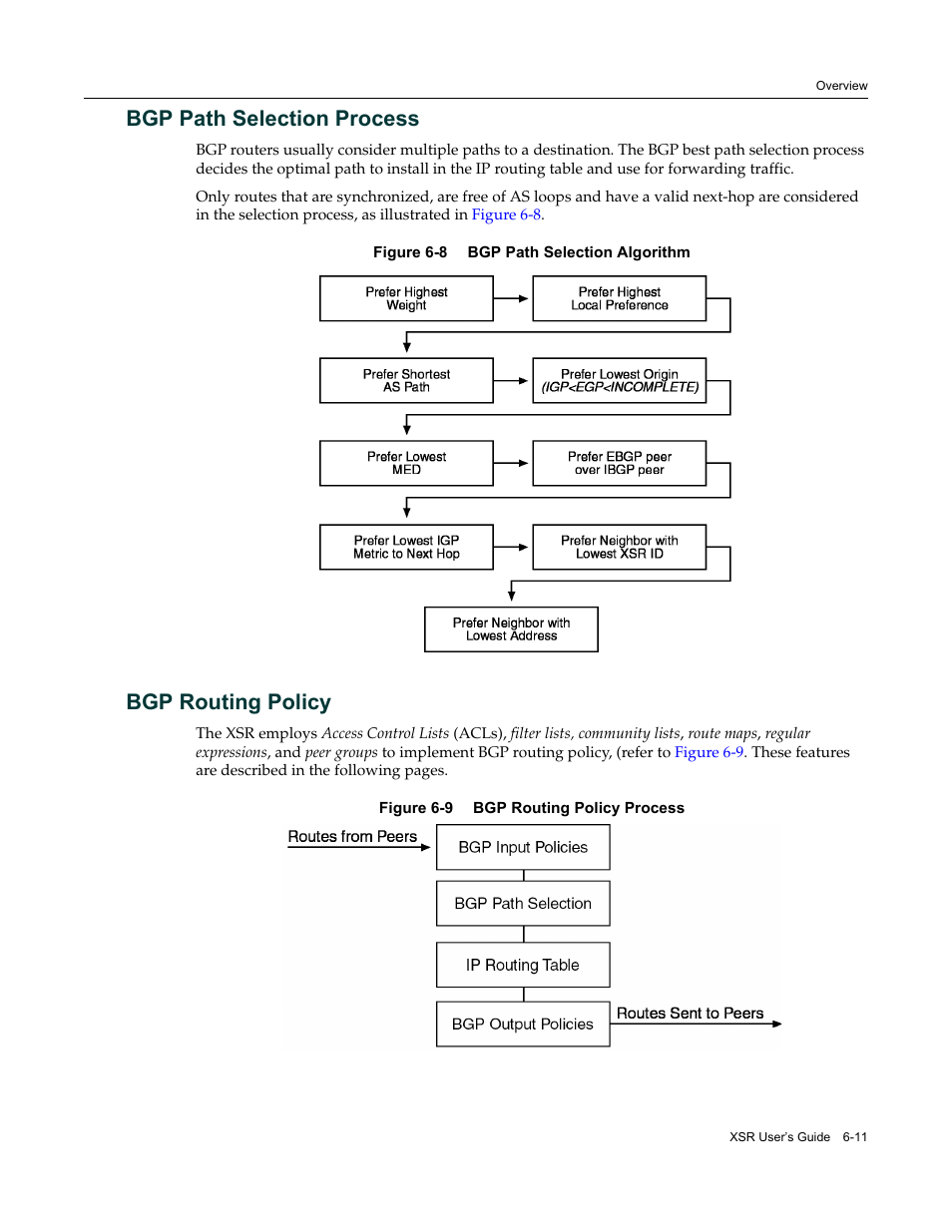 Bgp path selection process, Bgp routing policy | Enterasys Networks Security Router X-PeditionTM User Manual | Page 159 / 466