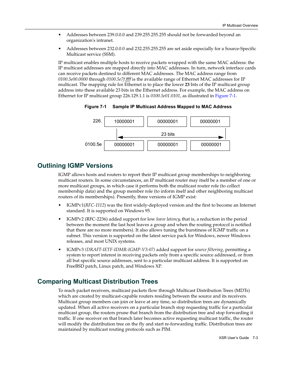 Outlining igmp versions, Comparing multicast distribution trees | Enterasys Networks Security Router X-PeditionTM User Manual | Page 179 / 466