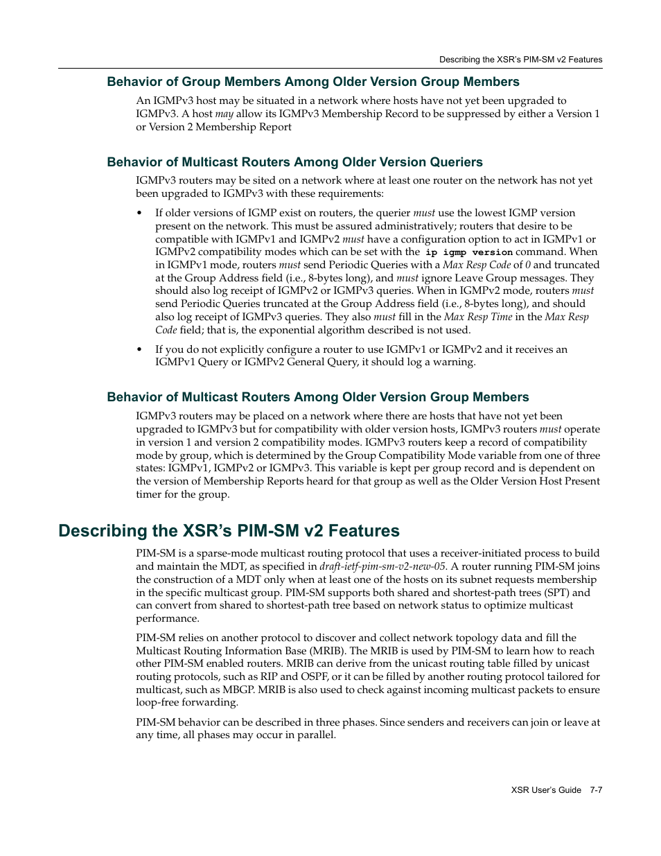 Describing the xsr’s pim-sm v2 features, Describing the xsr’s pim-sm v2 features -7 | Enterasys Networks Security Router X-PeditionTM User Manual | Page 183 / 466