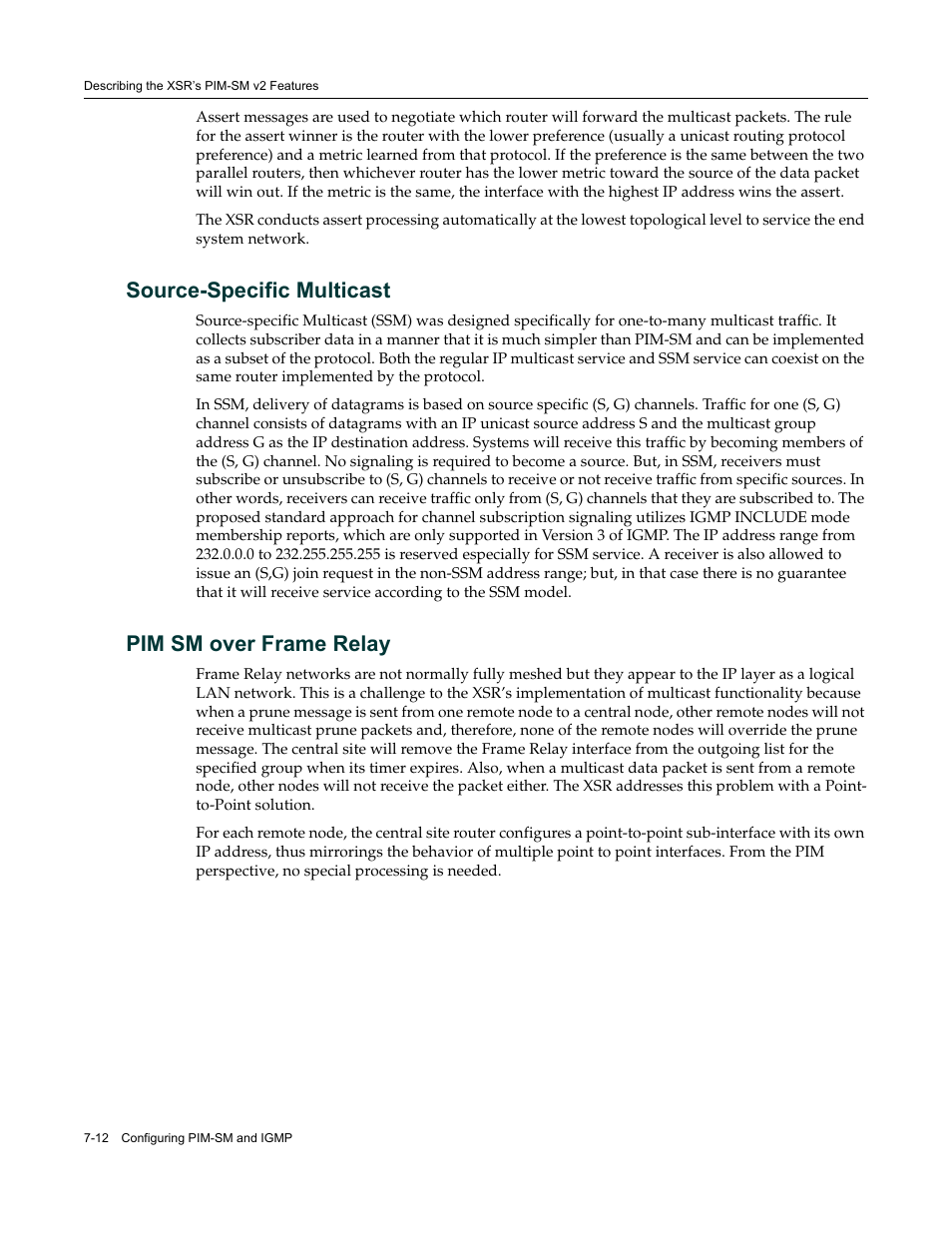 Source-specific multicast, Pim sm over frame relay | Enterasys Networks Security Router X-PeditionTM User Manual | Page 188 / 466
