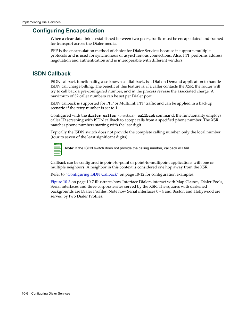 Configuring encapsulation, Isdn callback, Configuring encapsulation -6 isdn callback -6 | Enterasys Networks Security Router X-PeditionTM User Manual | Page 228 / 466