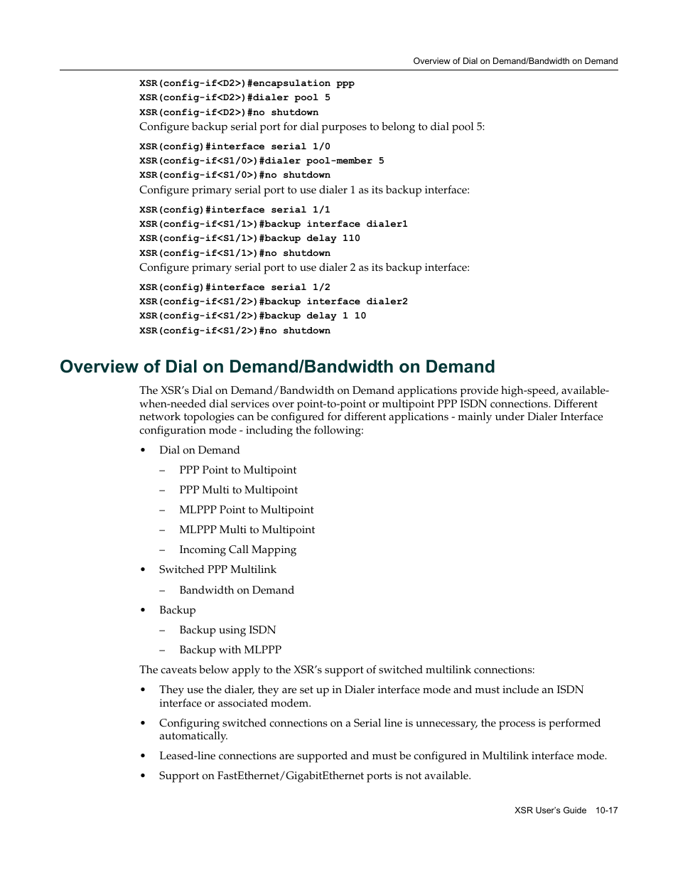 Overview of dial on demand/bandwidth on demand, Overview of dial on demand/bandwidth on demand -17 | Enterasys Networks Security Router X-PeditionTM User Manual | Page 239 / 466