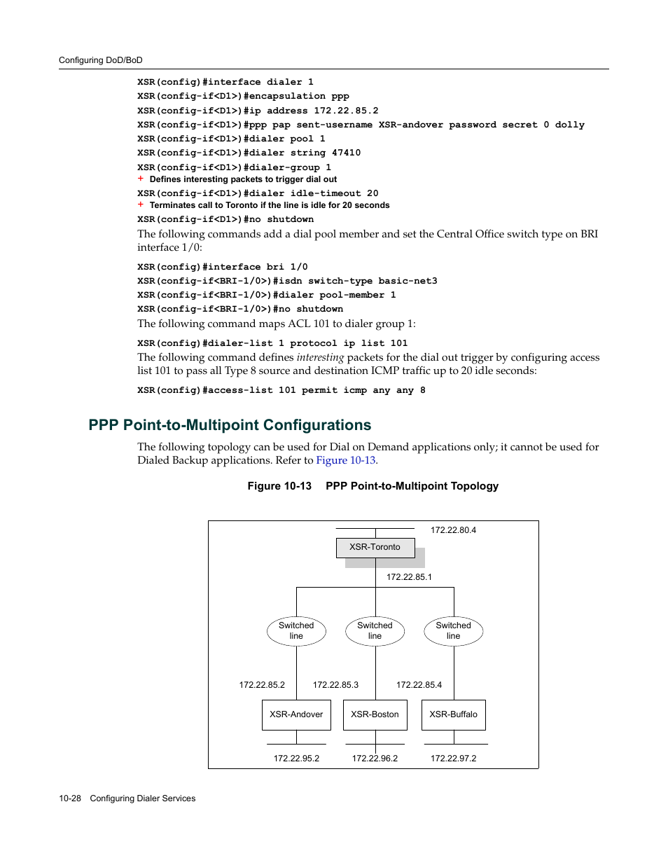 Ppp point-to-multipoint configurations, Ppp point-to-multipoint configurations -28 | Enterasys Networks Security Router X-PeditionTM User Manual | Page 250 / 466