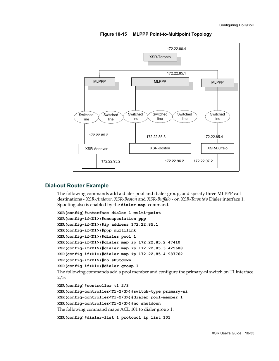 Dial-out router example, Dial-out router example -33 | Enterasys Networks Security Router X-PeditionTM User Manual | Page 255 / 466