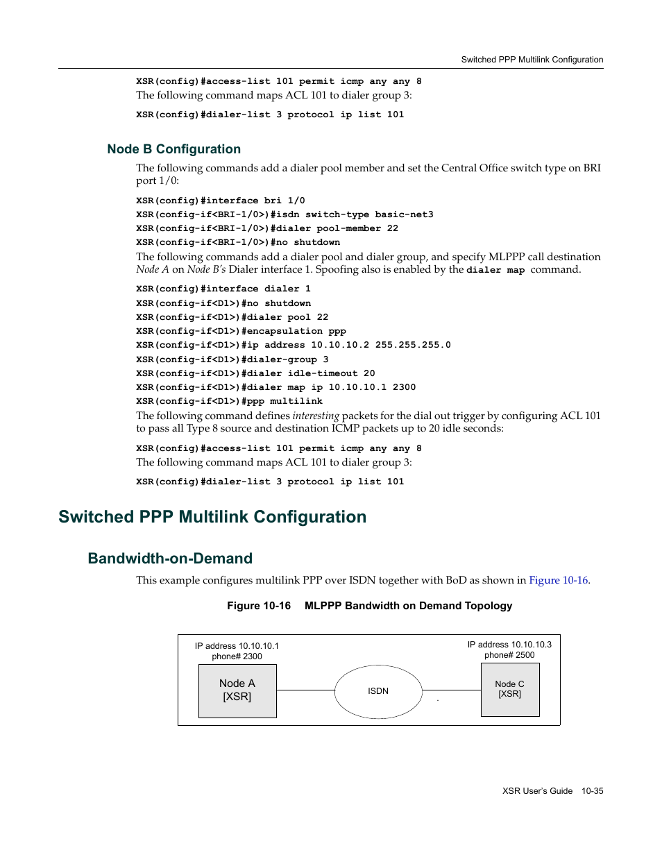Node b configuration, Switched ppp multilink configuration, Bandwidth-on-demand | Node b configuration -35, Switched ppp multilink configuration -35, Bandwidth-on-demand -35 | Enterasys Networks Security Router X-PeditionTM User Manual | Page 257 / 466