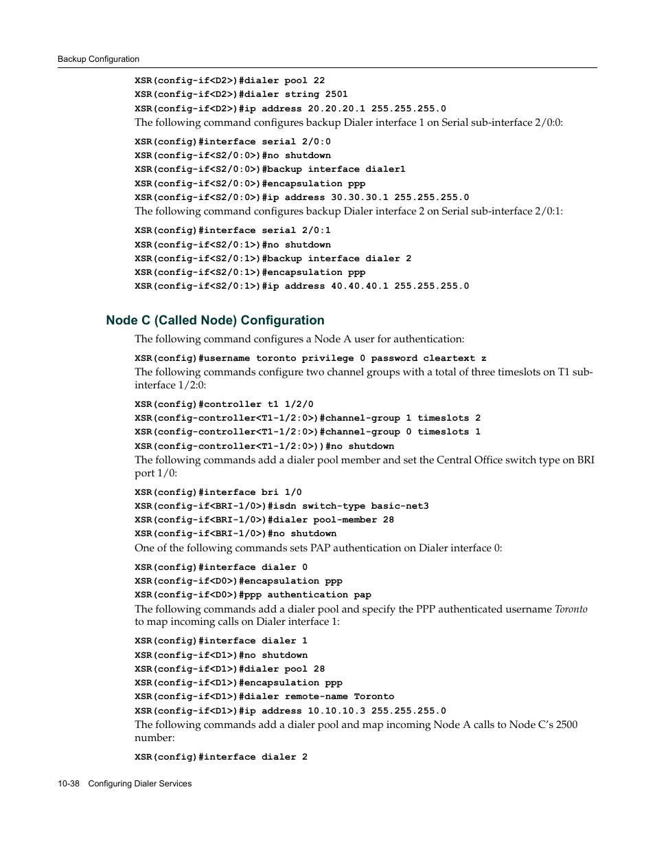 Node c (called node) configuration, Node c (called node) configuration -38 | Enterasys Networks Security Router X-PeditionTM User Manual | Page 260 / 466