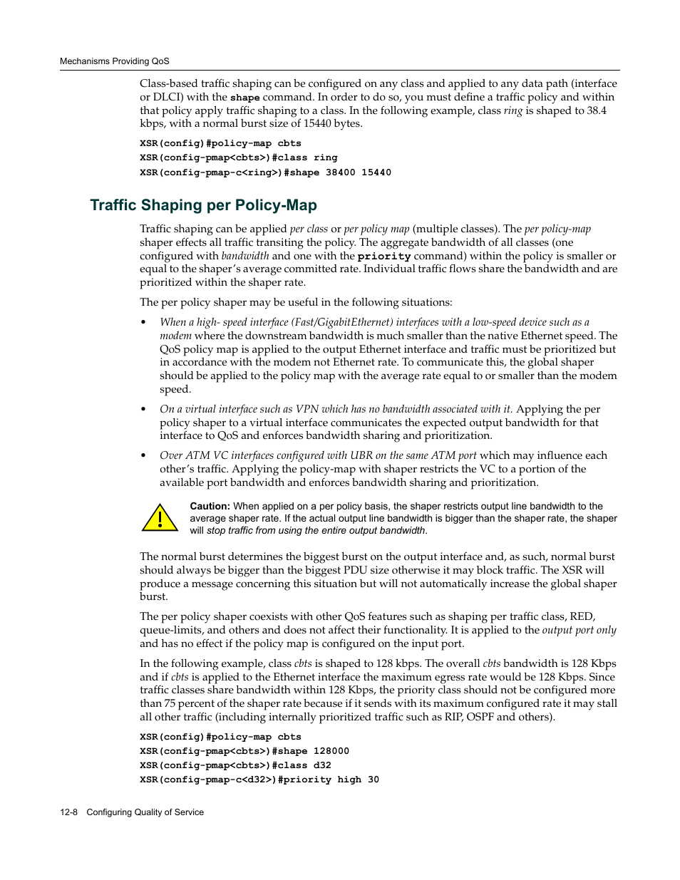 Traffic shaping per policy-map, Traffic shaping per policy-map -8 | Enterasys Networks Security Router X-PeditionTM User Manual | Page 290 / 466