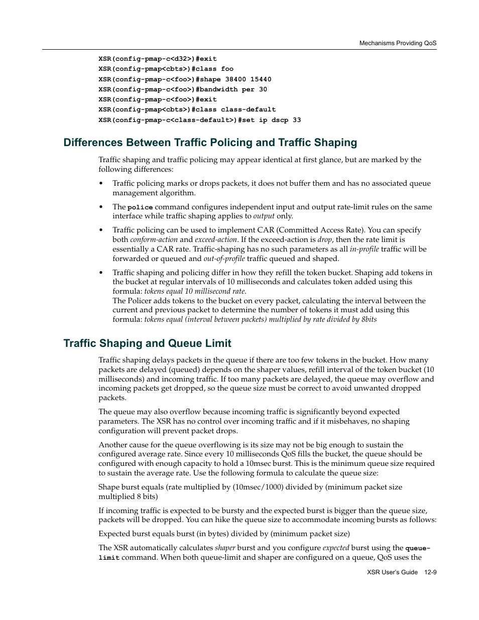 Traffic shaping and queue limit | Enterasys Networks Security Router X-PeditionTM User Manual | Page 291 / 466