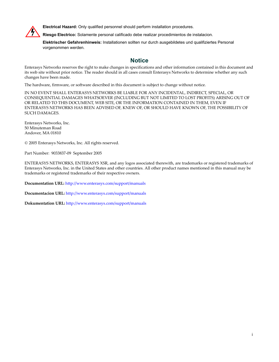Notice | Enterasys Networks Security Router X-PeditionTM User Manual | Page 3 / 466