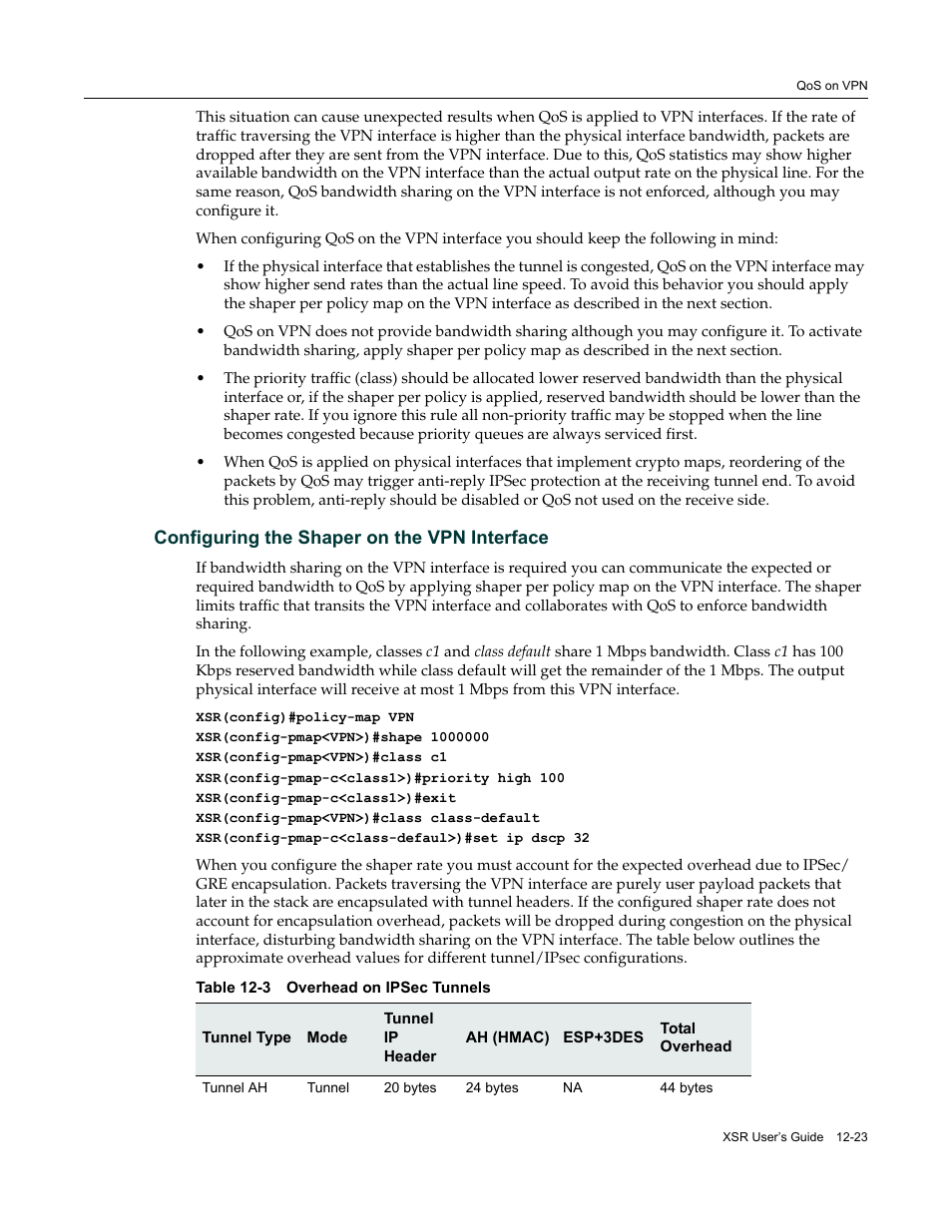 Configuring the shaper on the vpn interface, Configuring the shaper on the vpn interface -23 | Enterasys Networks Security Router X-PeditionTM User Manual | Page 305 / 466
