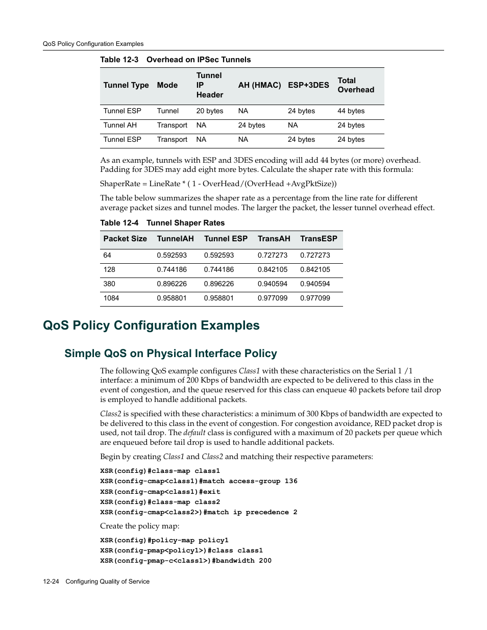 Qos policy configuration examples, Simple qos on physical interface policy, Qos policy configuration examples -24 | Simple qos on physical interface policy -24 | Enterasys Networks Security Router X-PeditionTM User Manual | Page 306 / 466