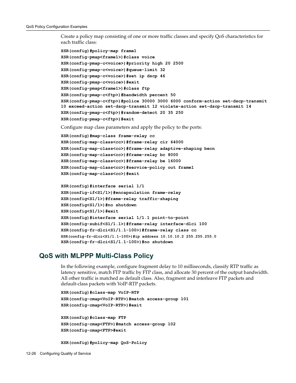 Qos with mlppp multi-class policy, Qos with mlppp multi-class policy -26, Refer to | Enterasys Networks Security Router X-PeditionTM User Manual | Page 308 / 466