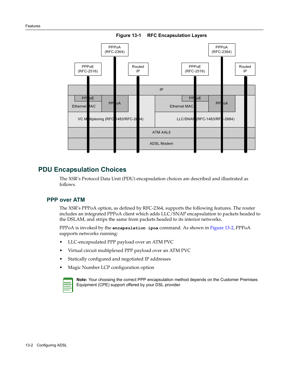 Pdu encapsulation choices, Ppp over atm, Pdu encapsulation choices -2 | Ppp over atm -2 | Enterasys Networks Security Router X-PeditionTM User Manual | Page 314 / 466