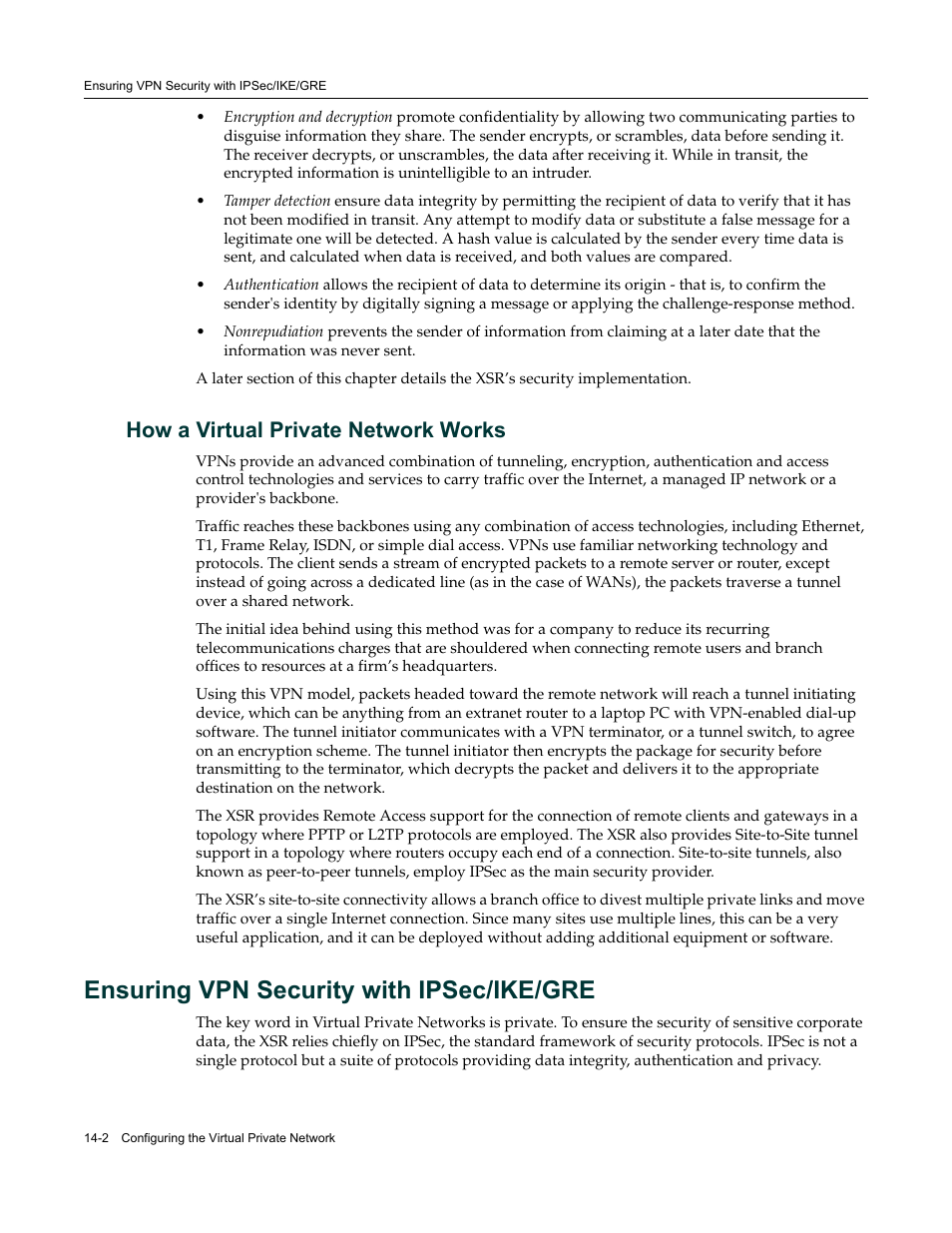 How a virtual private network works, Ensuring vpn security with ipsec/ike/gre, How a virtual private network works -2 | Ensuring vpn security with ipsec/ike/gre -2 | Enterasys Networks Security Router X-PeditionTM User Manual | Page 324 / 466