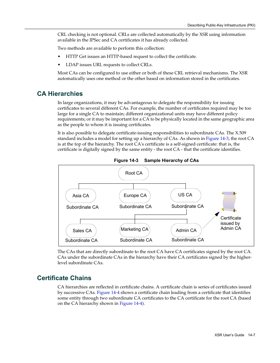 Ca hierarchies, Certificate chains, Ca hierarchies -7 certificate chains -7 | Enterasys Networks Security Router X-PeditionTM User Manual | Page 329 / 466