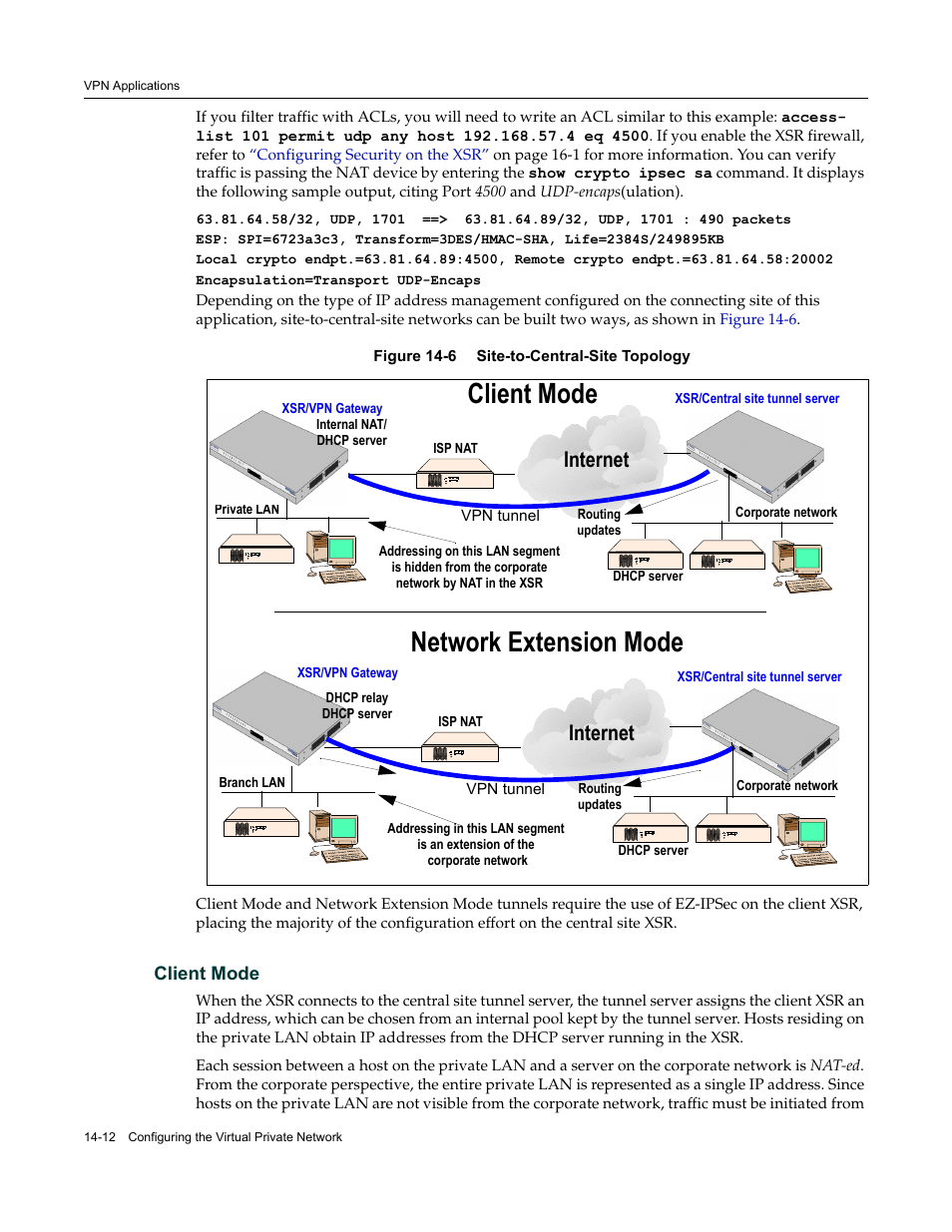 Client mode, Client mode -12, Client mode network extension mode | Internet | Enterasys Networks Security Router X-PeditionTM User Manual | Page 334 / 466